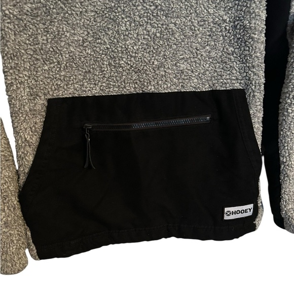 Hooey Fleece Pullover Gray w/ Black Detailing Men’s XL Casual Hoodie Sweatshirt - Picture 4 of 5